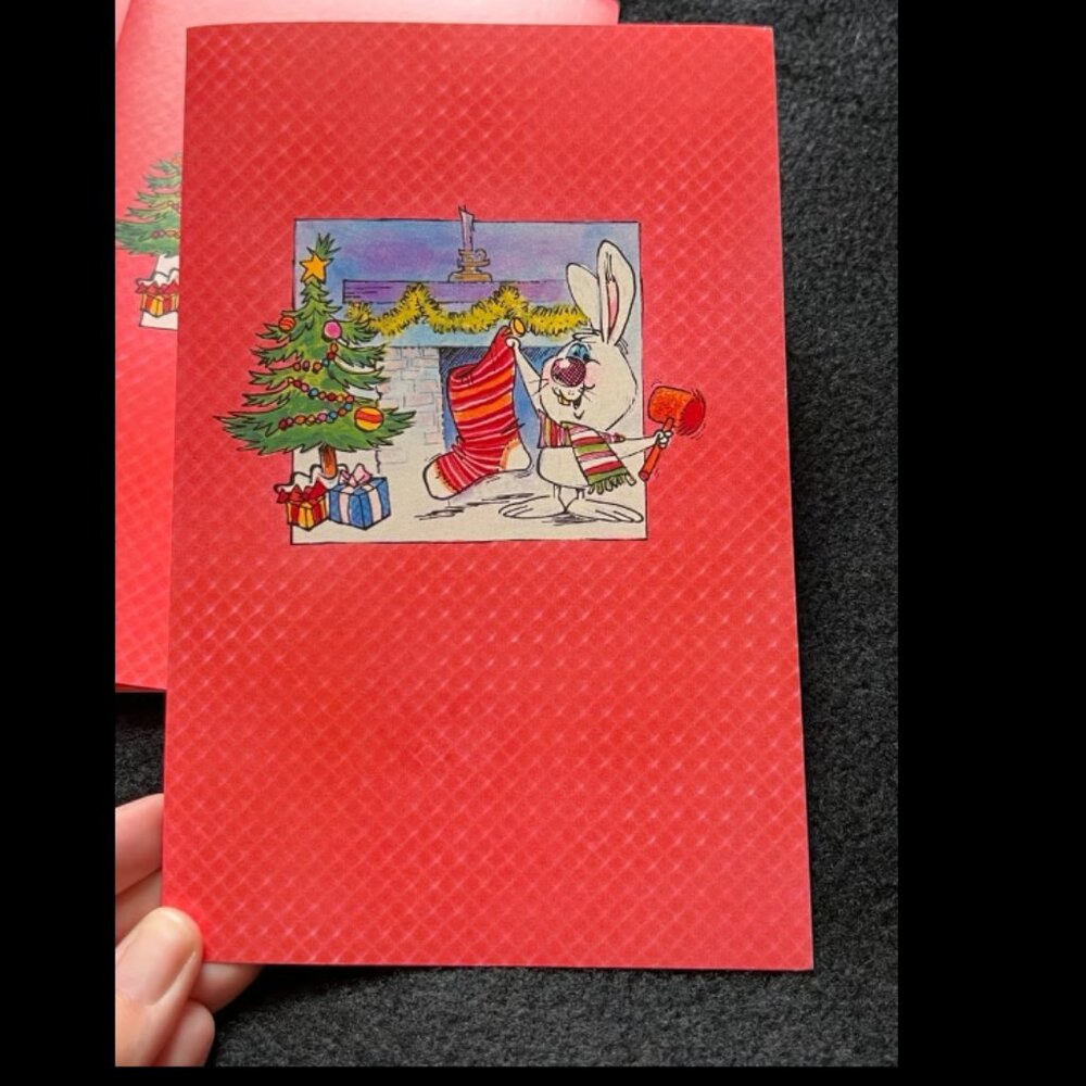 American Greetings Forget Me Not Christmas Cards Bunny Tree-12 - Picture 2 of 6